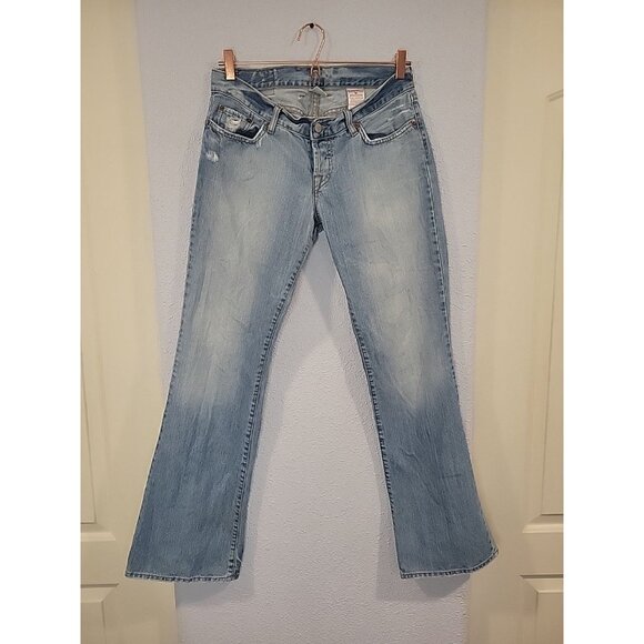 Women's Lucky Brand Vintage Jeans Y2K Sweet Chic Low Rise Flare Button Fly 8/29 - Picture 1 of 9